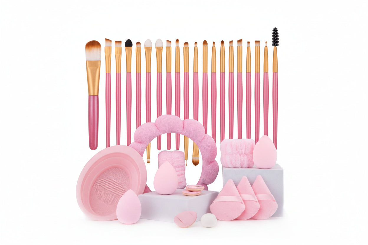 Cross-border explosions makeup brush suit 33-piece set beauty egg powder puff super soft eye shadow brush foundation brush beauty wholesale