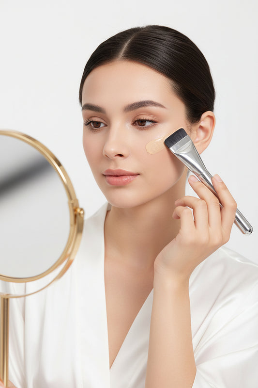 New single-piece one-line blade foundation brush flat thin flat head brush seamless no powder beauty tools in stock wholesale