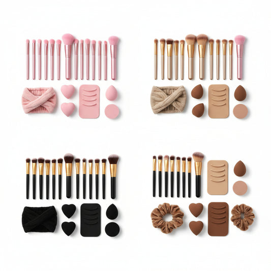 Cross-border explosions makeup brush suit 33-piece set beauty egg powder puff super soft eye shadow brush foundation brush beauty wholesale