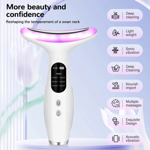 Neck And Facial Massager Tool (7 Color changing settings)