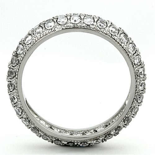 High polished (no plating) Stainless Steel Ring with AAA