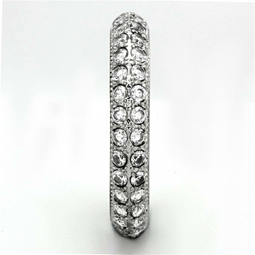 High polished (no plating) Stainless Steel Ring with AAA