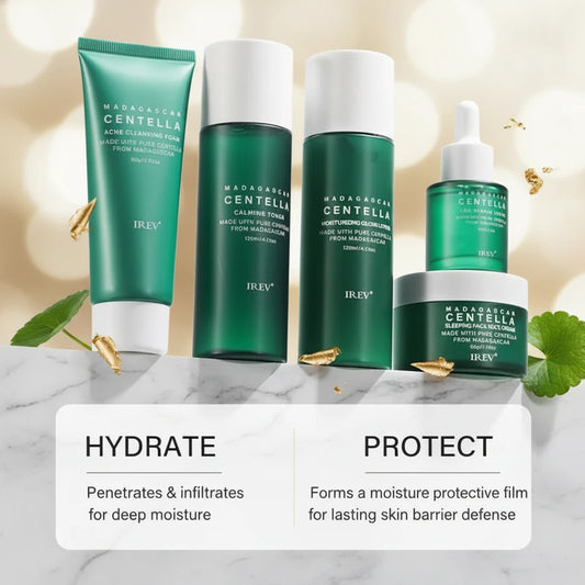 Private Label Skin Repair Centella Skin Care Kit Soothes Acne Face Care Centella Asiatica Extract Natural Facial Skin Care Set